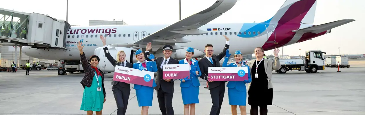 Da Berlino e Stoccarda a Dubai con Eurowings