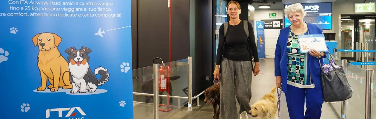 ITA Airways inaugura il primo volo pet friendly per cani di grossa taglia