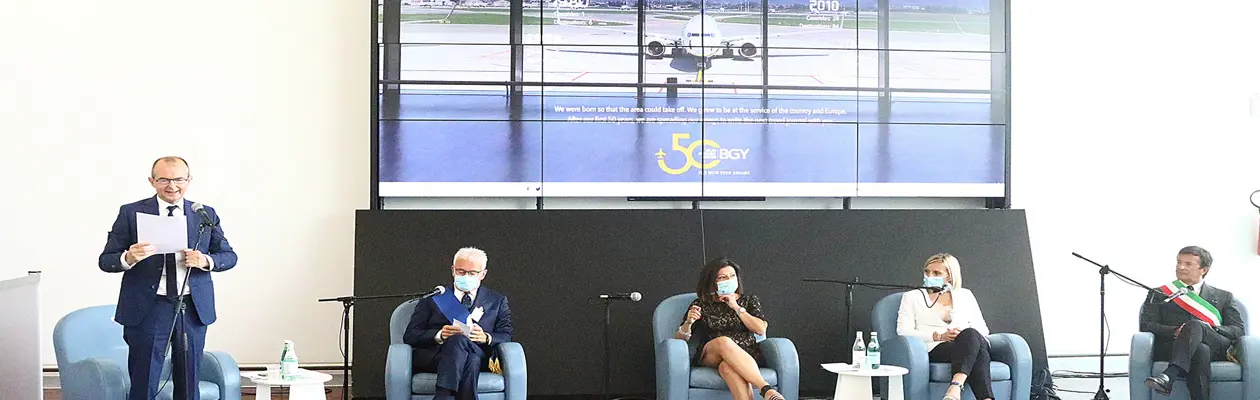 I vertici ENAC al 50° anniversario della costituzione della SACBO, società di gestione dell’aeroporto di Bergamo Orio al Serio