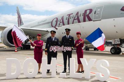 Qatar Airways vola per la prima volta a Lione da Doha