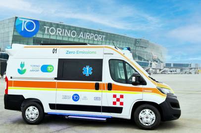 Ambulanza elettrica all’aeroporto di Torino