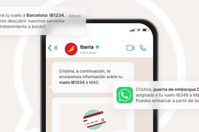 Iberia invia comunicazioni sui voli tramite WhatsApp