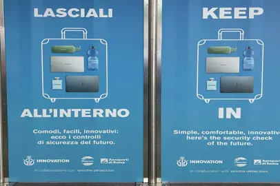 Roma Fiumicino: nel bagaglio a mano liquidi senza limiti