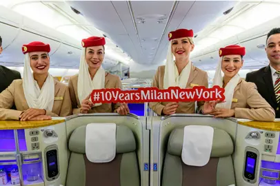 Emirates celebra 10 anni di voli tra Milano e New York