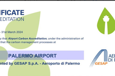 Il “Falcone Borsellino” ottiene il livello 3 dell’Airport Carbon Accreditation
