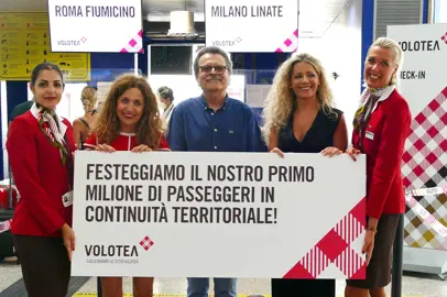 Volotea festeggia il suo primo milione di passeggeri trasportati in regime di continuità territoriale