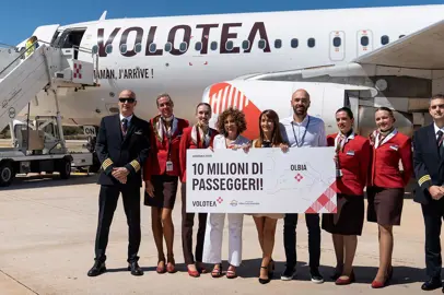 Volotea festeggia 10 milioni di passeggeri a Olbia