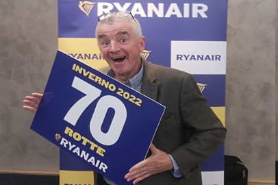 Ryanair lancia un operativo invernale record da Roma