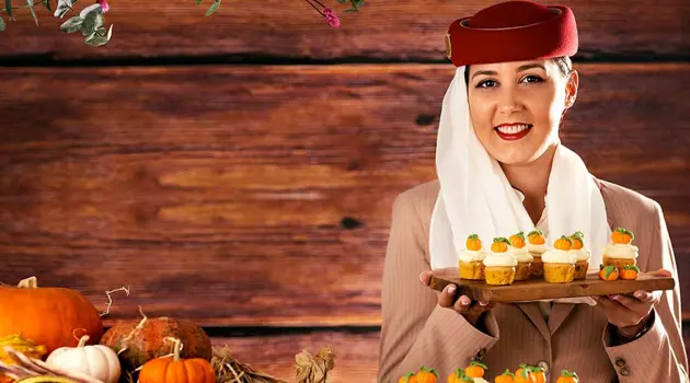 Emirates porta il menù della Festa del Ringraziamento in volo