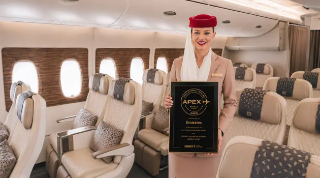 Emirates migliore compagnia del Medio Oriente agli APEX Awards 2026