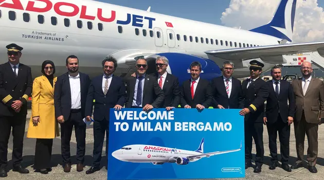 Aeroporto di Milano Bergamo: inaugurato il volo di AnadoluJet per Istanbul Sabiha Gokcen