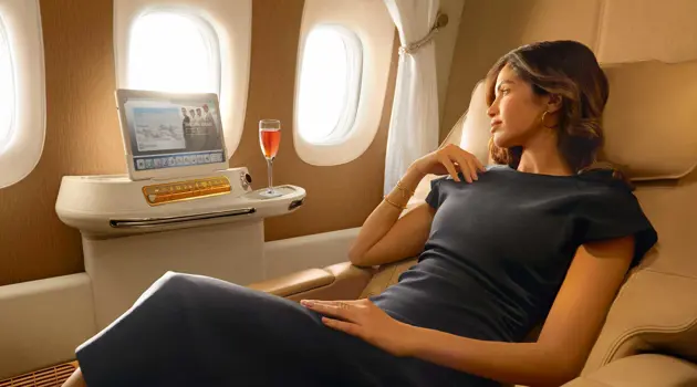 Emirates serve Dom Pérignon Rosé 2009 in First Class
