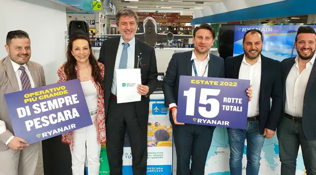 L'operativo di Ryanair da Pescara per l'estate 2022