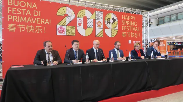 Celebrazione della Festa di Primavera all'aeroporto di Fiumicino