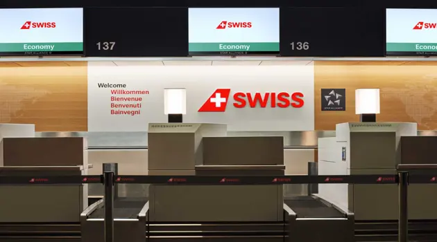Cambio check-in per i passeggeri Swiss a Zurigo