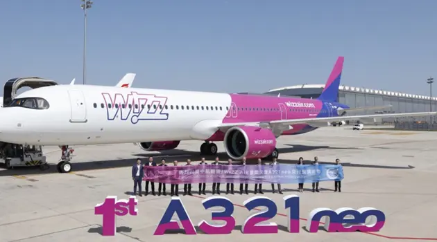 Wizz Air riceve un Airbus A321 neo dalla Cina