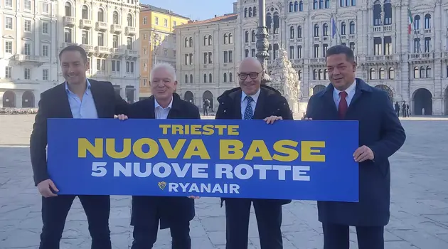 Nuova base Ryanair all’aeroporto di Trieste