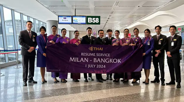 A Milano Malpensa riprendono i voli per Bangkok con Thai Airways