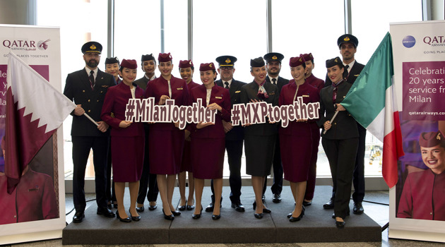 Qatar Airways festeggia 20 anni di voli su Milano