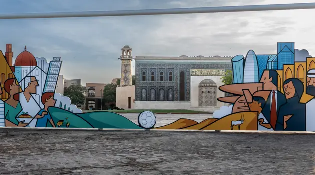 A Doha installazioni a forma di porta da calcio