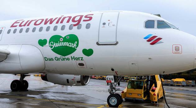 A Graz decolla "l'aereo del cuore" di Eurowings