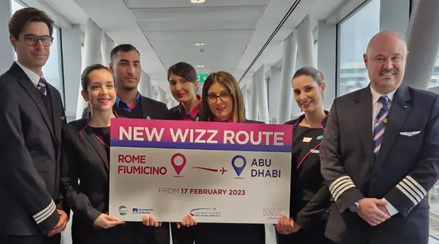 Primo volo Wizz Air tra Roma Fiumicino e Abu Dhabi
