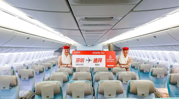 Emirates inaugura il volo diretto per Shenzhen