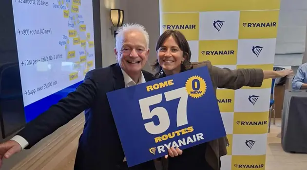 Ryanair conferma 57 rotte da Roma nell’inverno 2026