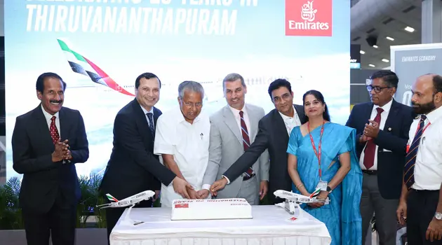 Emirates celebra 20 anni di voli da e per Thiruvananthapuram
