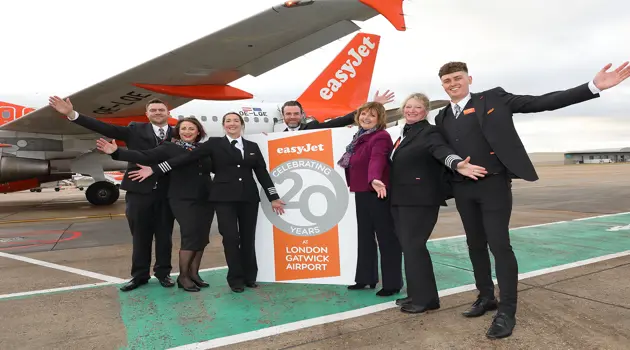 easyJet celebra il 20° anniversario della base di Londra Gatwick