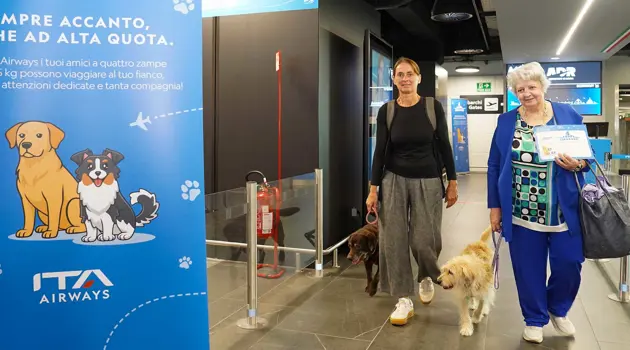 ITA Airways inaugura il primo volo pet friendly per cani di grossa taglia