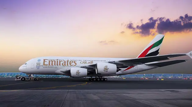L’A380 di Emirates vola sulla rotta Dubai-Delhi
