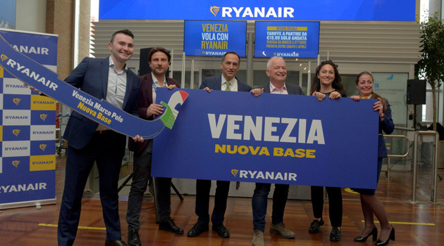 Ryanair apre una nuova base all'aeroporto di Venezia