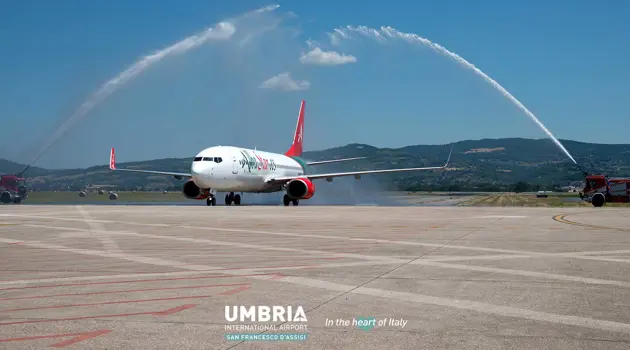 Decolla il primo collegamento da Perugia a Lamezia di Albastar